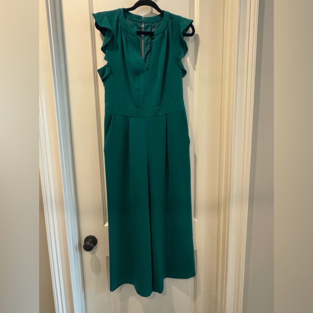 Elegant Green Ruffle Sleeve Jumpsuit